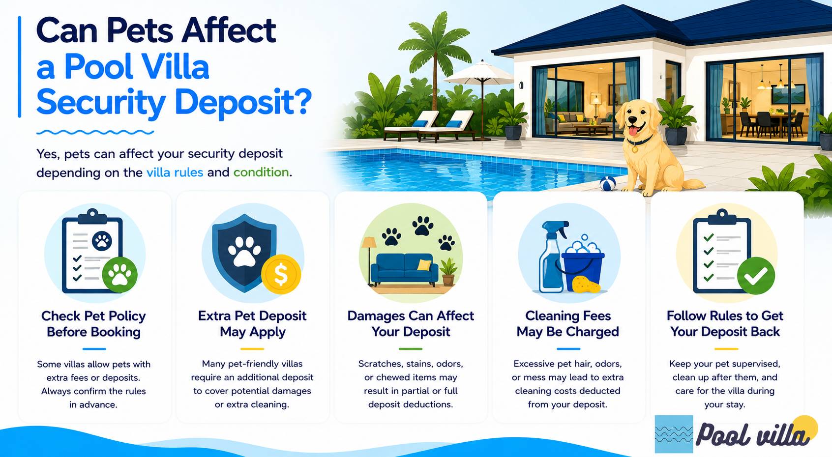 Can Pets Affect a Pool Villa Security Deposit / pets pool villa security deposit