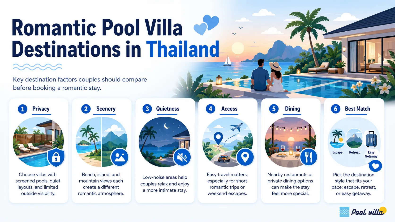 romantic pool villa destination Thailand