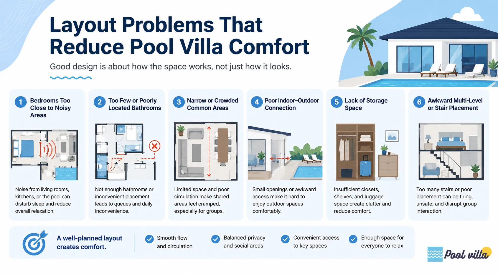 Layout Problems That Reduce Pool Villa Comfort
