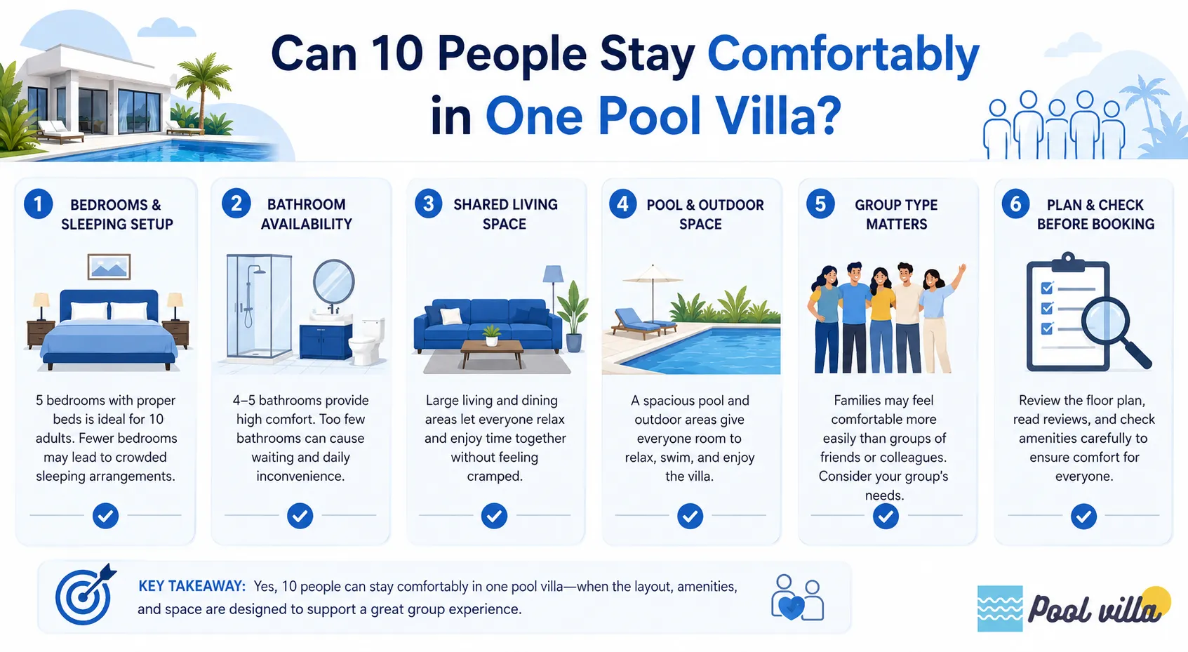 Can 10 People Stay Comfortably in One Pool Villa?