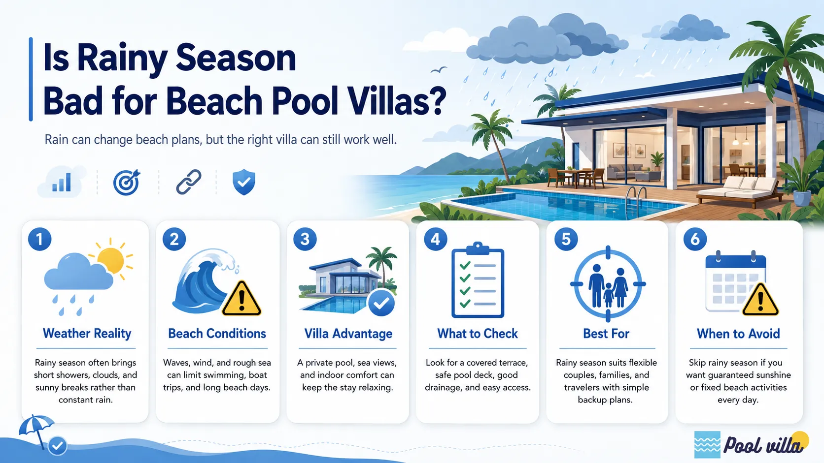 beach pool villa rainy season