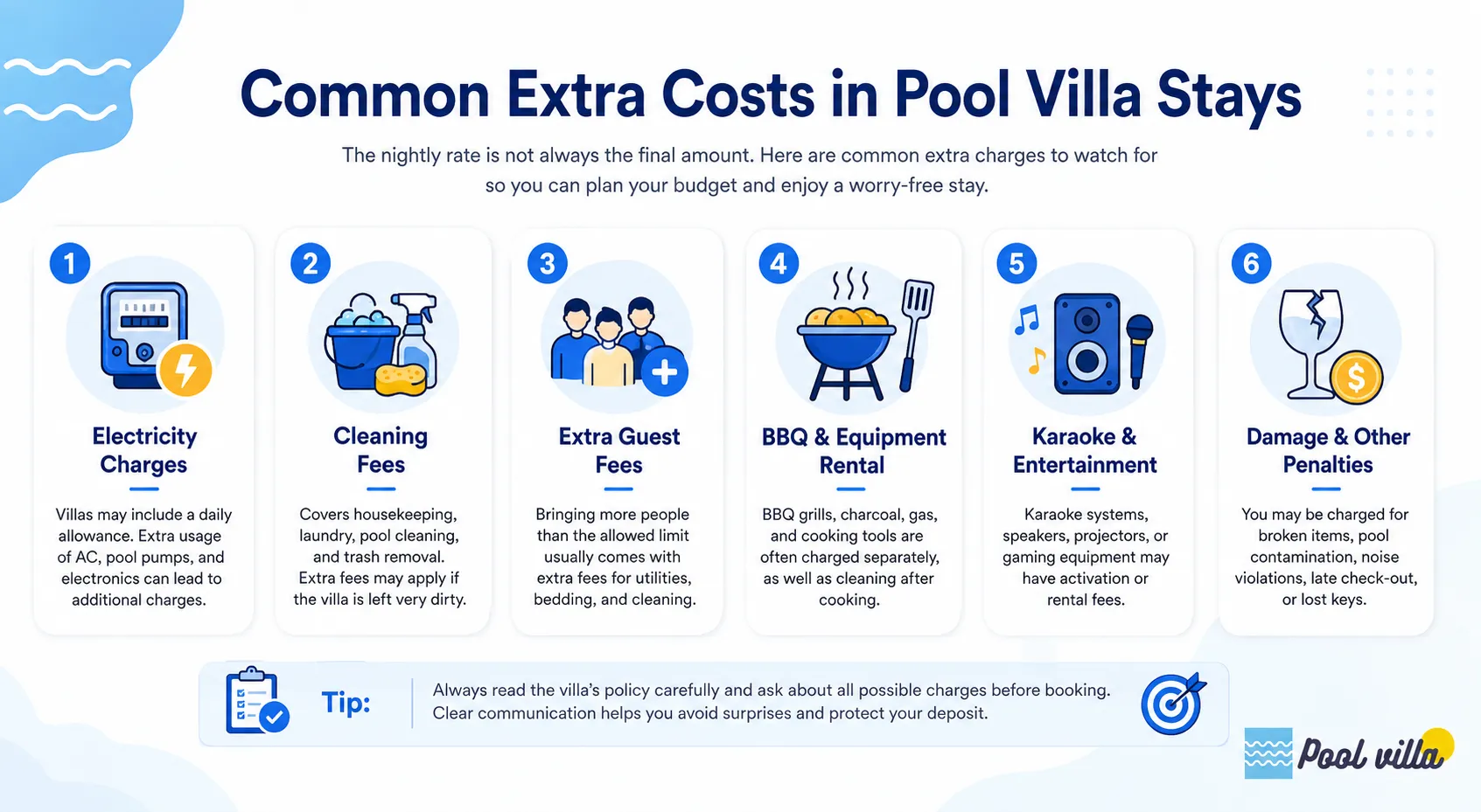 Common Extra Costs in Pool Villa Stays