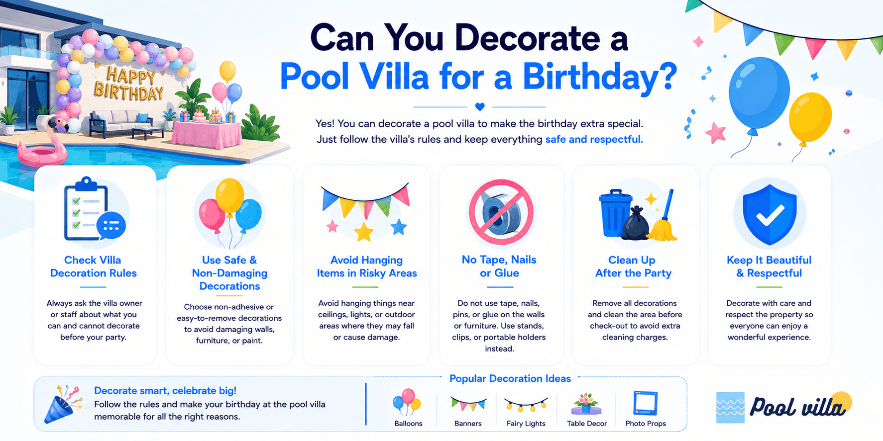 Decorate Pool Villa Birthday - Brilliant Ideas for a Stunning Celebration