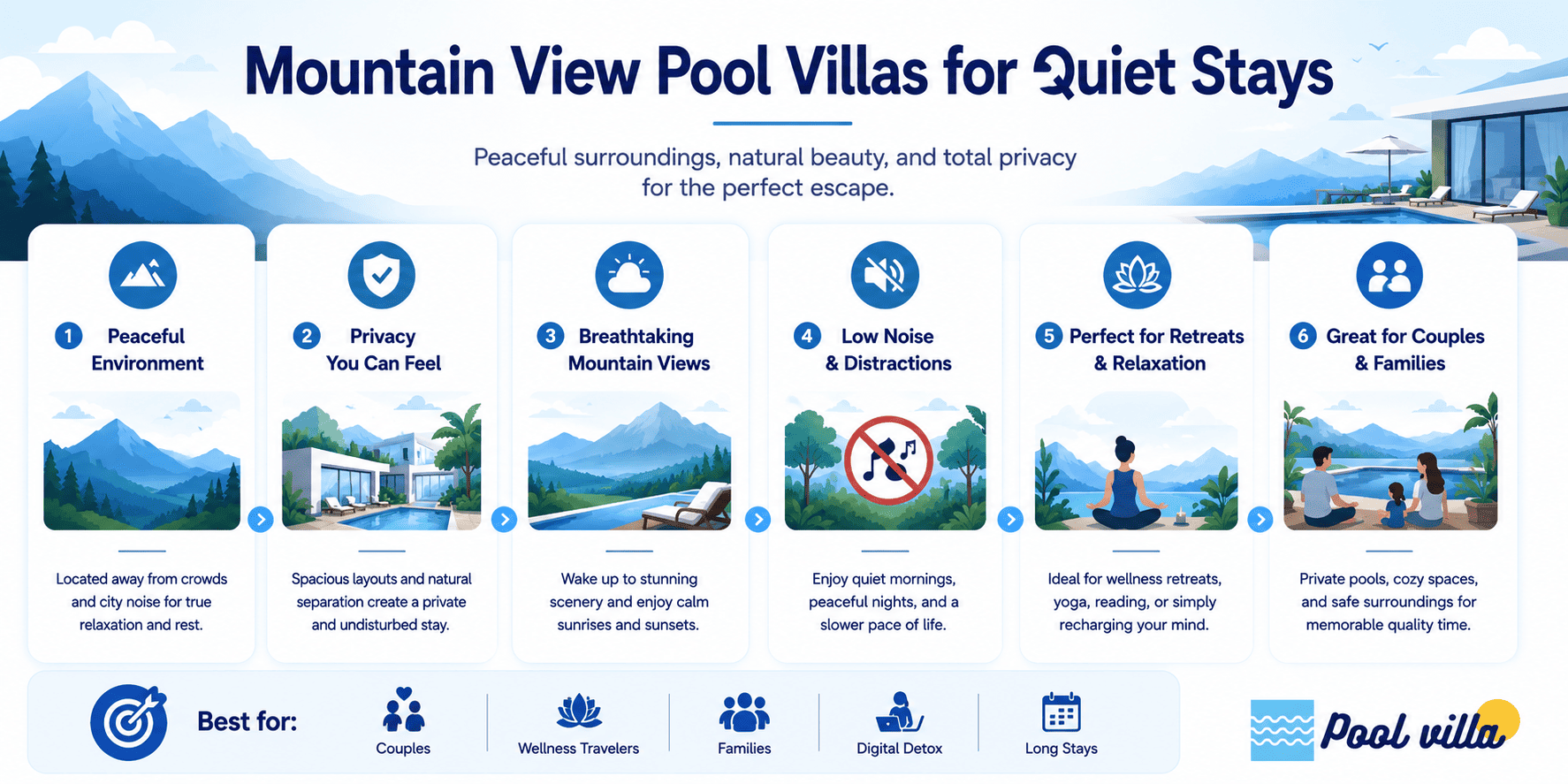 Mountain View Pool Villa Quiet Stay Guide for Travelers