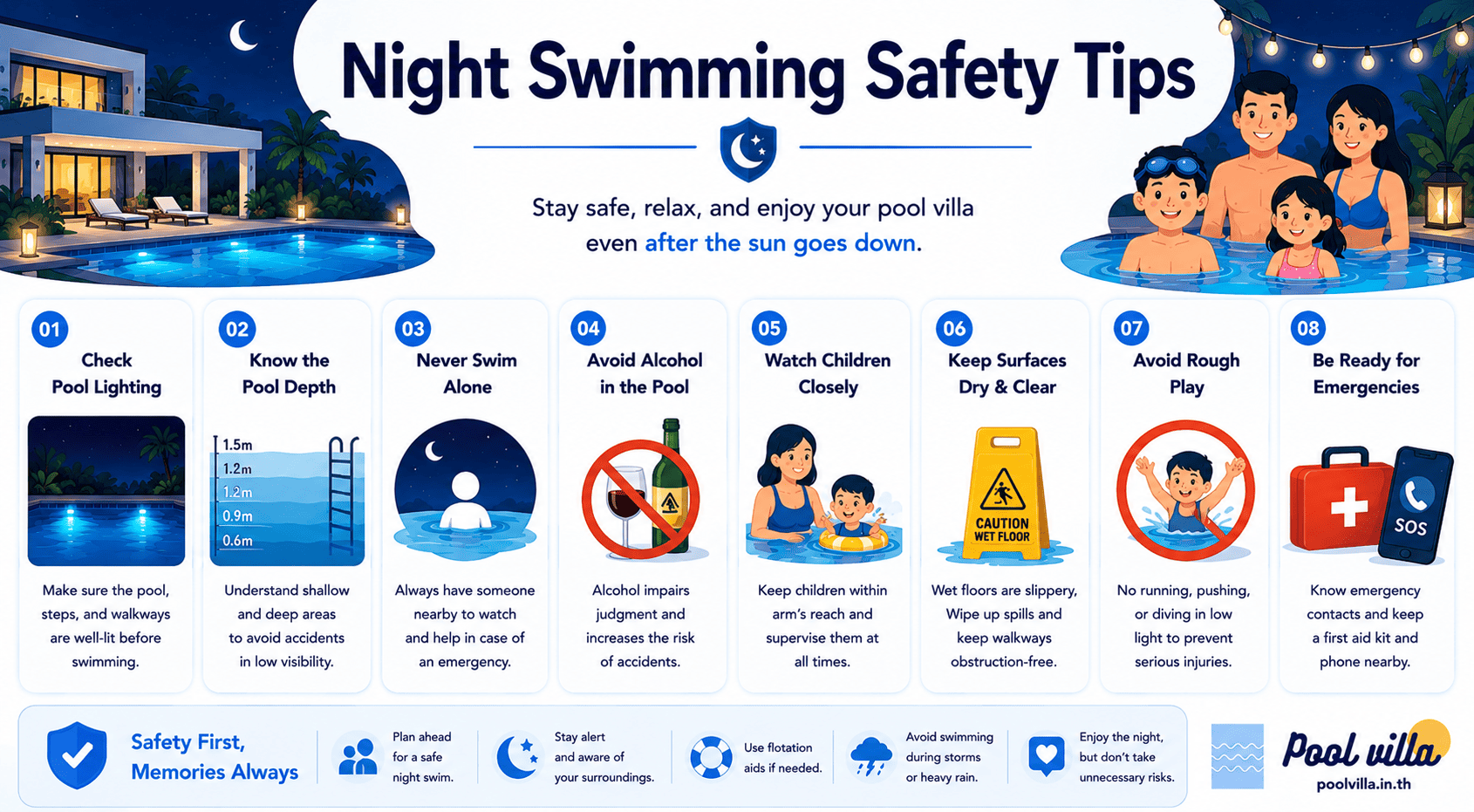 Night Swimming Safety Tips for Pool Villa Guests