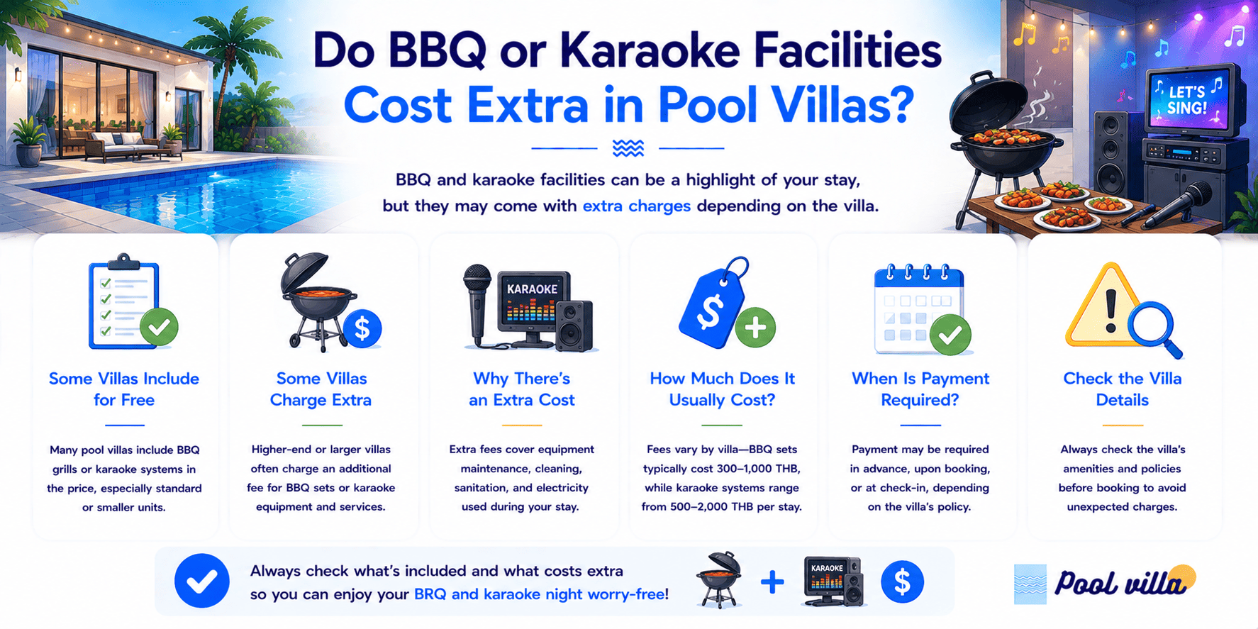 Pool Villa BBQ Karaoke Extra Cost - Smart Fee Guide