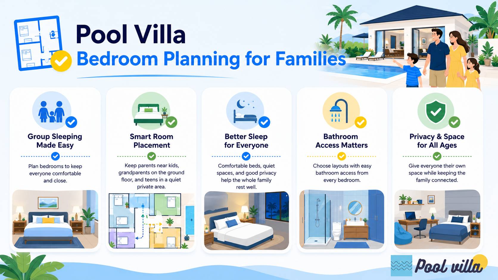 Pool Villa Bedroom Planning for Families