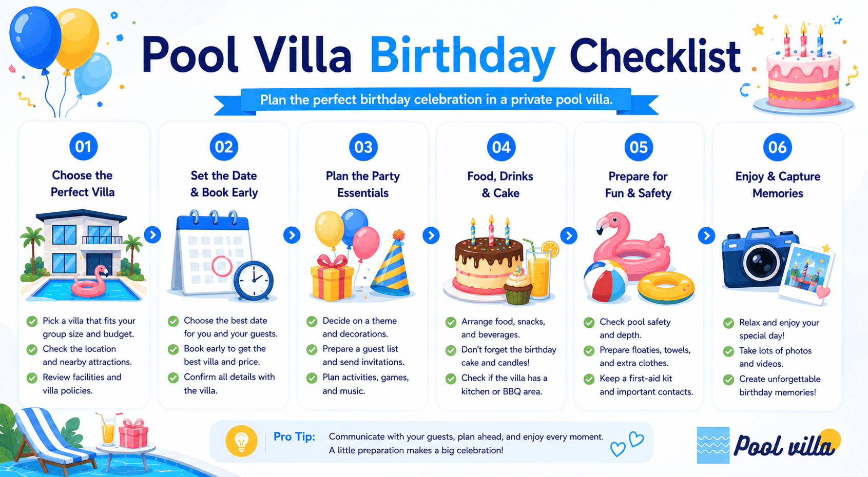Pool Villa Birthday Checklist - Ultimate Tips for Stress-Free Celebrations
