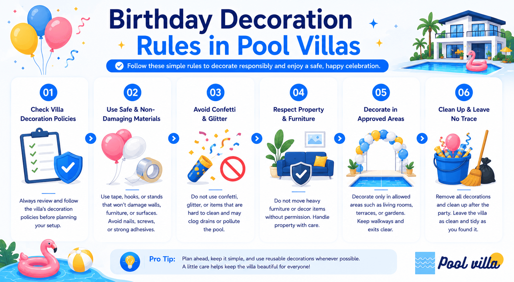 Pool Villa Birthday Decoration Rules - Essential Tips for Safe Celebrations
