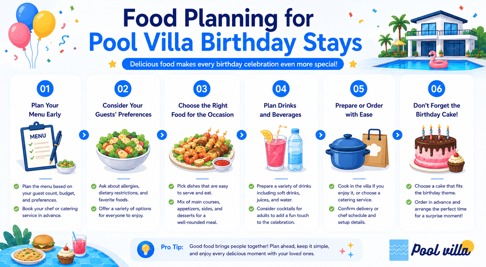 Pool Villa Birthday Food Planning - Essential Tips for Stress-Free Celebrations