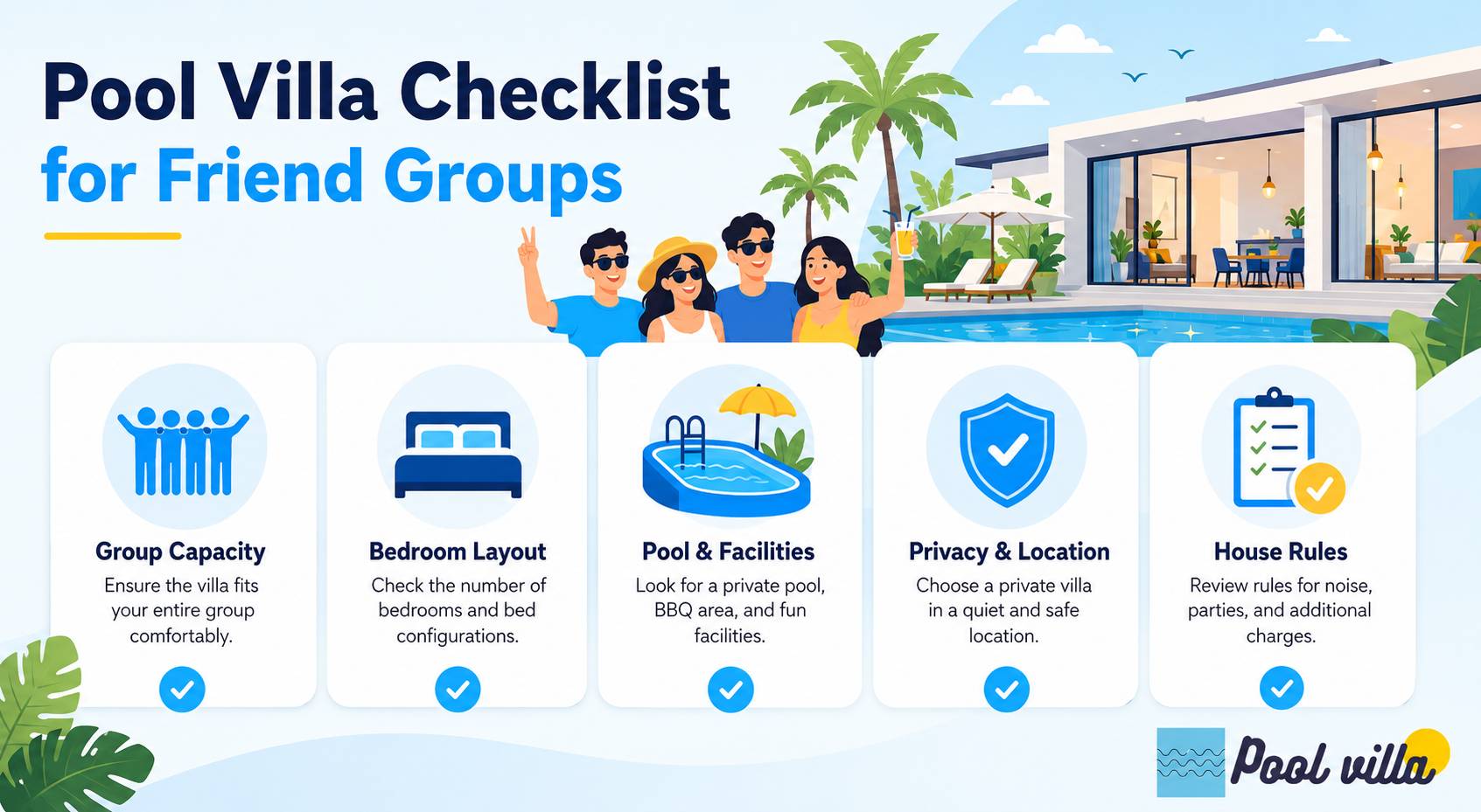 Pool Villa Checklist for Friend Groups