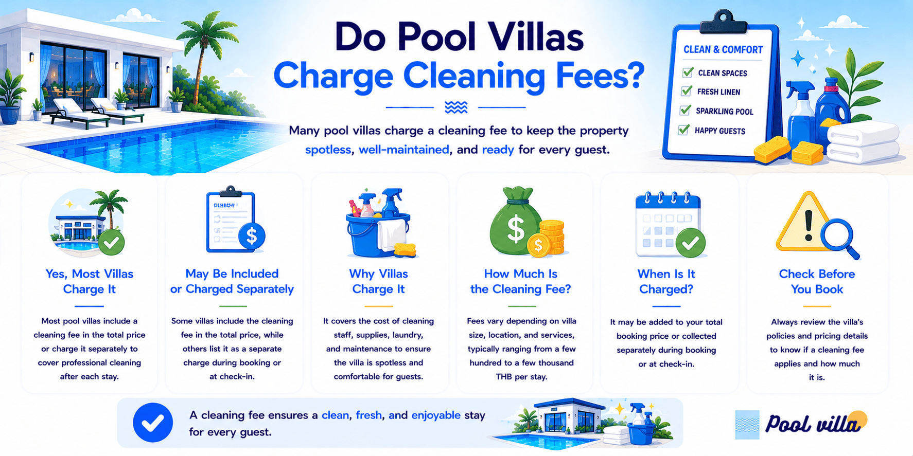 Pool Villa Cleaning Fee - Best Booking Cost Guide