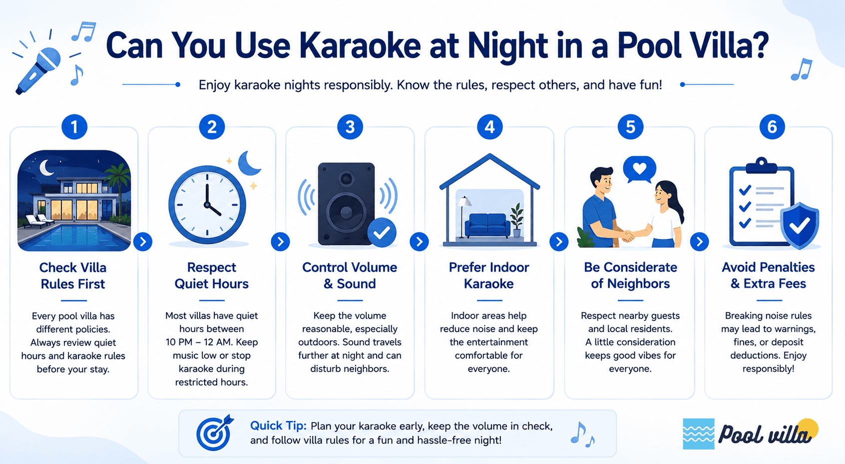 Pool Villa Karaoke at Night- Important Noise Rule Guide