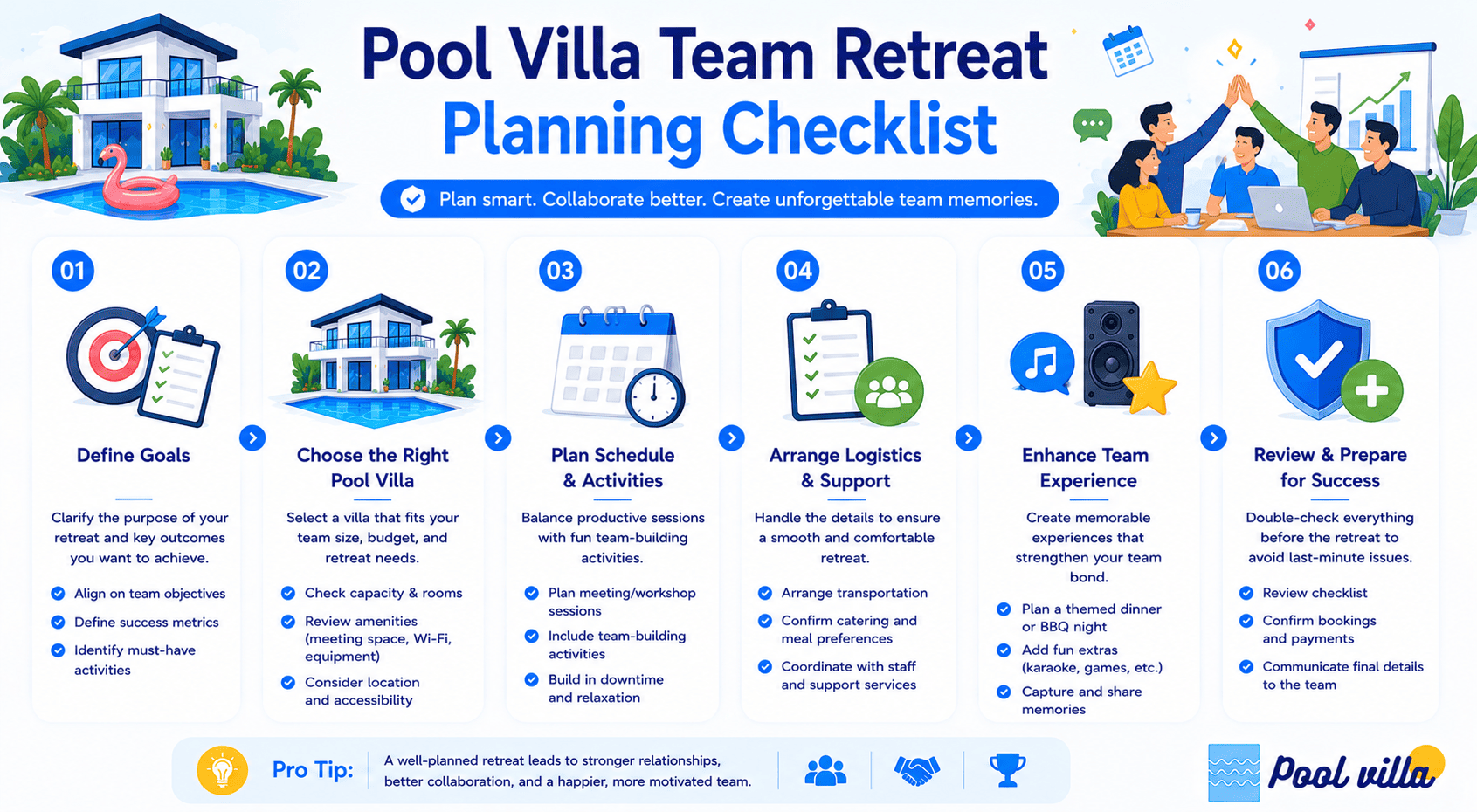 Pool Villa Team Retreat Checklist - Essential Tips for Successful Group Planning
