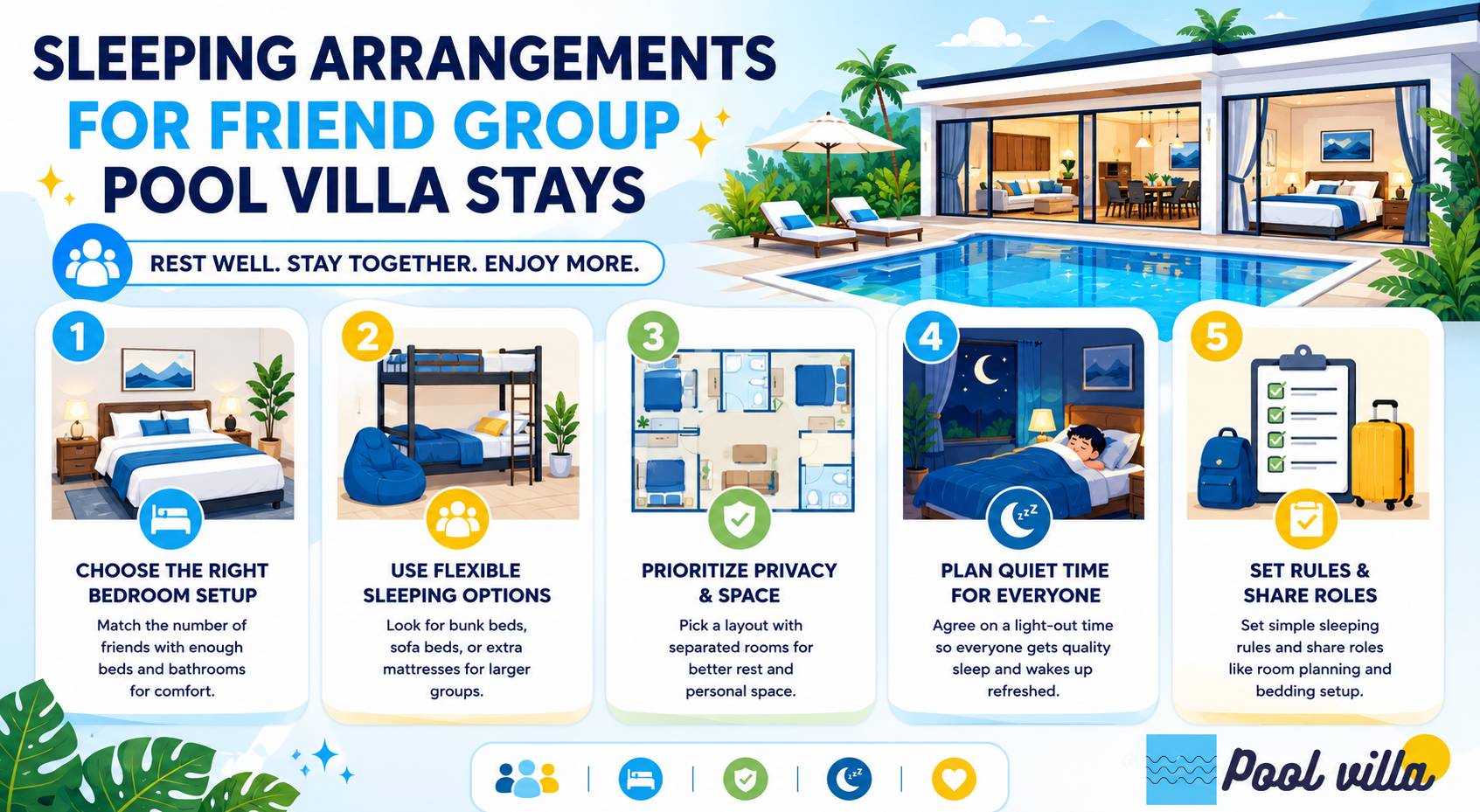 Sleeping Arrangements for Friend Group Pool Villa Stays