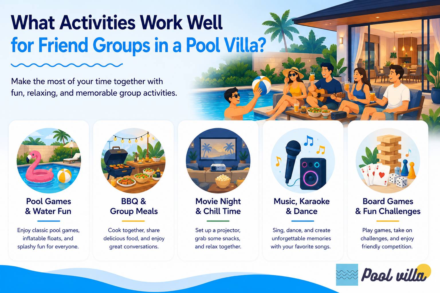What Activities Work Well for Friend Groups in a Pool Villa / pool villa activities for friends