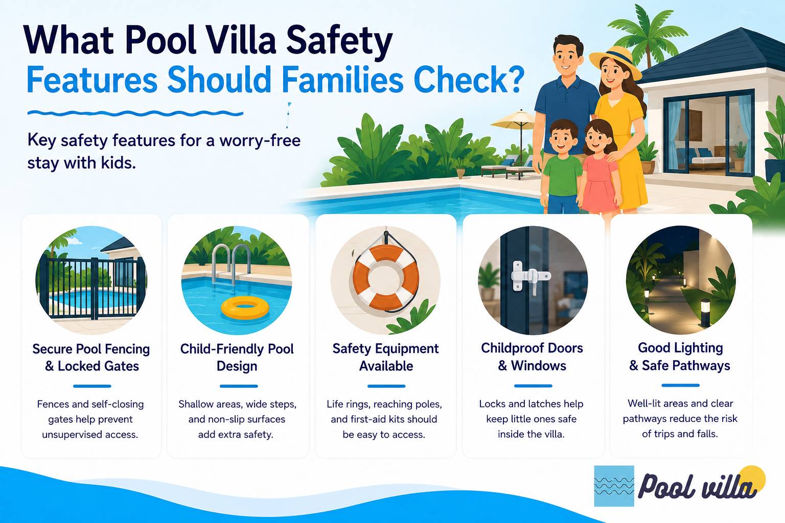 What Pool Villa Safety Features Should Families Check / pool villa safety features for families