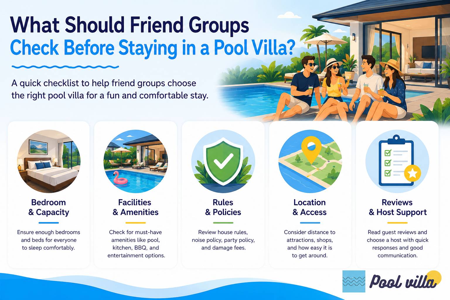 What Should Friend Groups Check Before Staying in a Pool Villa / friend group pool villa checklist