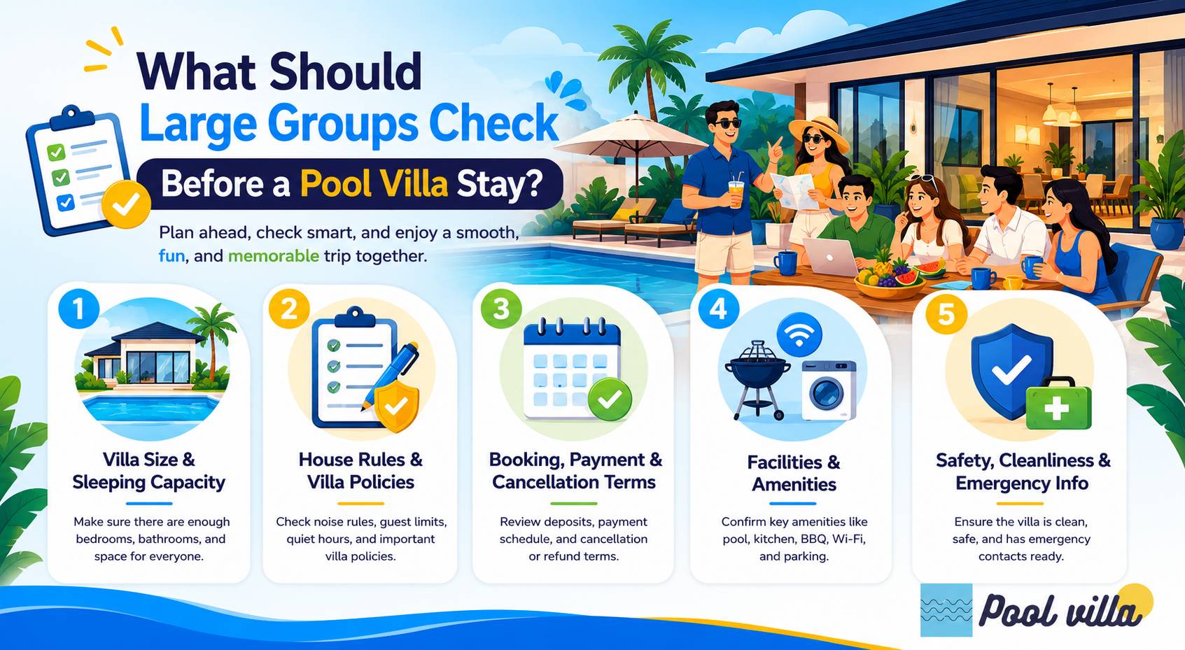 What Should Large Groups Check Before a Pool Villa Stay / large group pool villa checklist