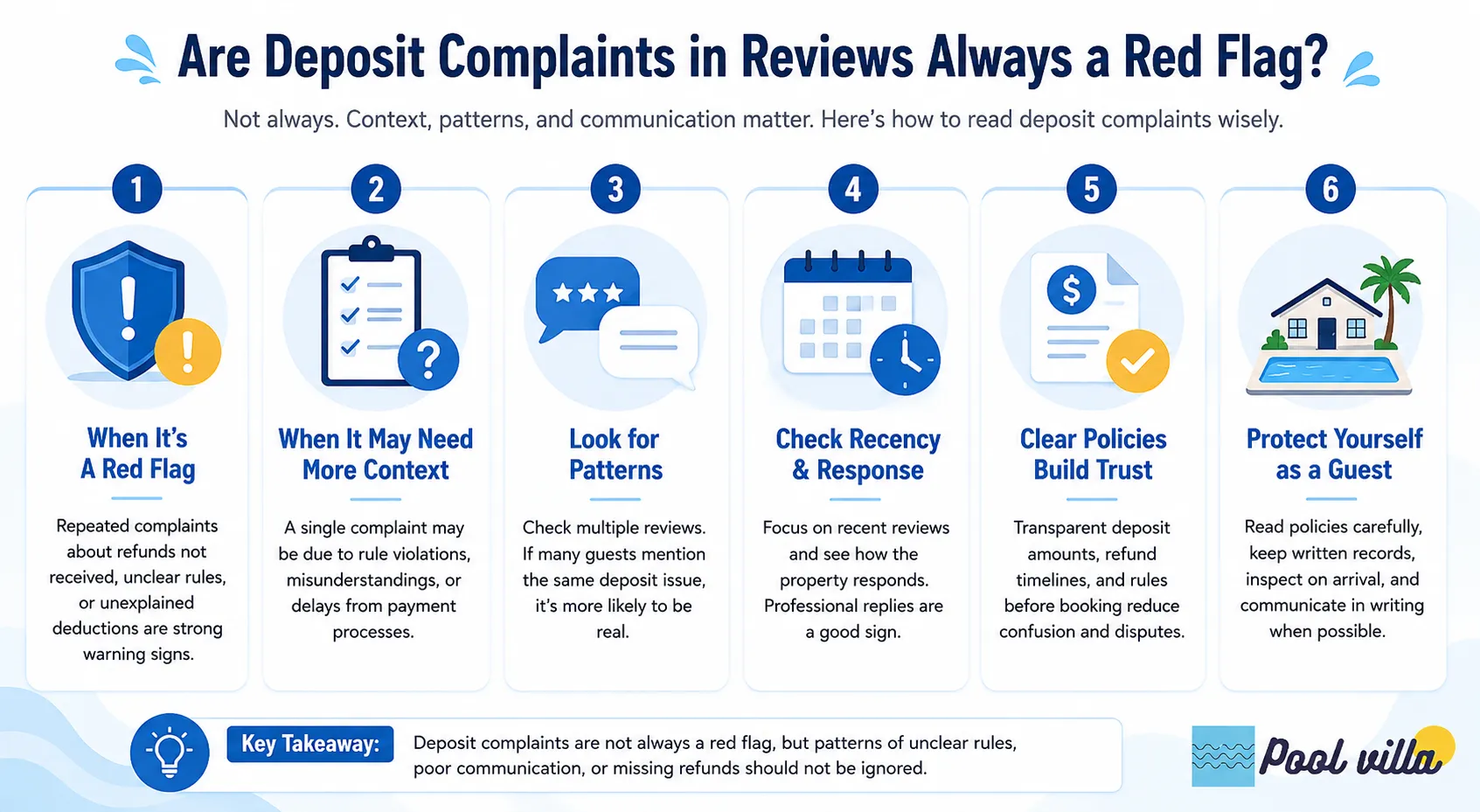 pool villa deposit complaint red flag